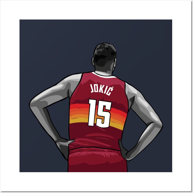 Nikola Jokic Vector Back Wall Art by qiangdade